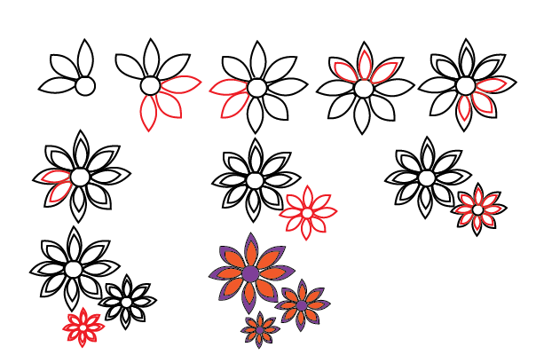 how to draw a flower step by step