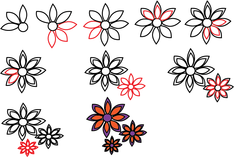 how to draw a flower step by step