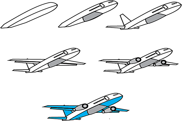 How to draw an Aeroplan step by step  