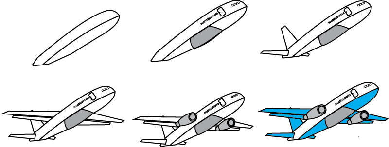 How to draw an Aeroplan step by step  