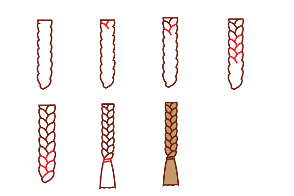 how to draw a braid step by step