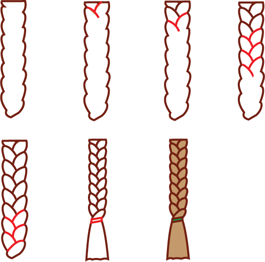 how to draw a braid step by step