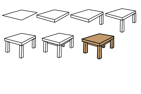 how to draw a table step by step