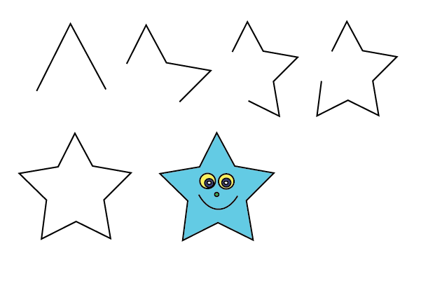 how to draw a star step by step