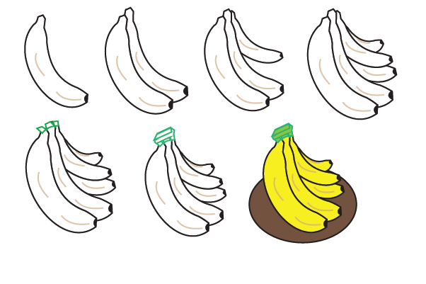 how to draw a banana step by step