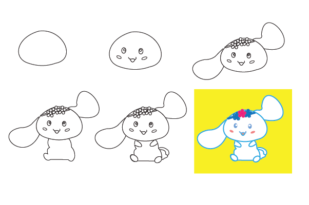 how to draw Cinnamoroll step by step