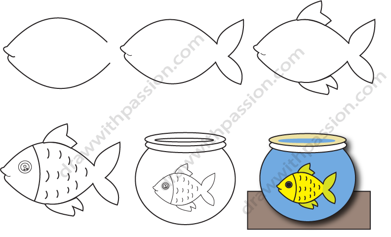 How to draw a fish step by step