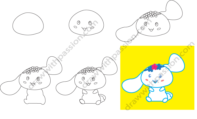 How to draw Cinnamoroll step by step